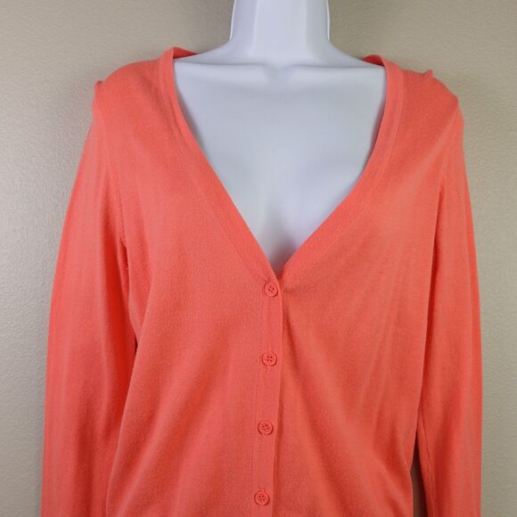Faded Glory Coral Long Sleeve Button Front Cardigan Size Small - Picture 2 of 5
